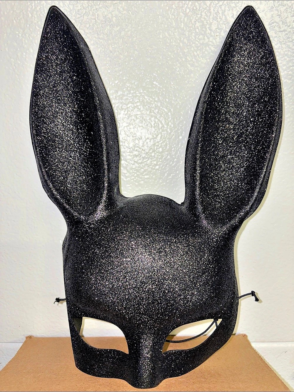 Black Glitter Masquerade Rabbit Mask